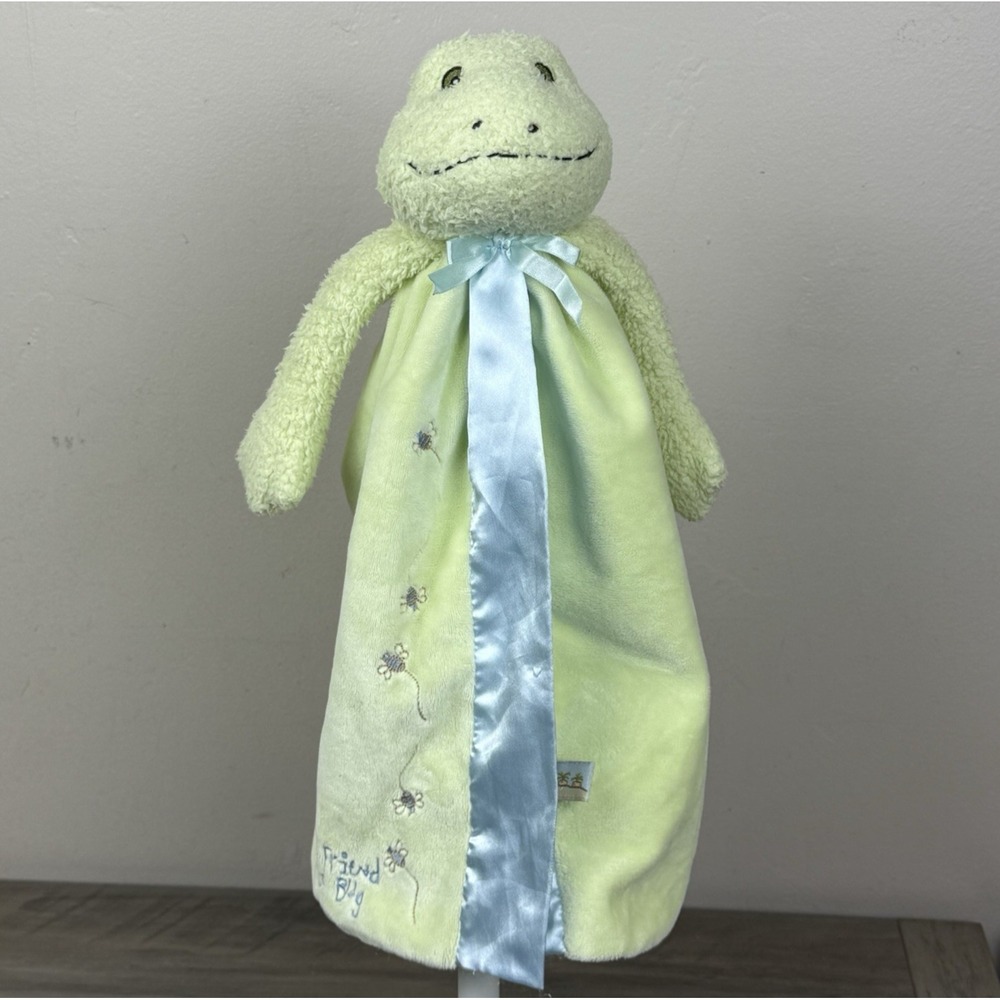 Bunnies by the Bay Frog Lovey Tadbit Baby Blanket Plush Satin A Friend To Bug